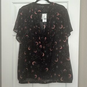Women’s Torrid Chiffon Moon and Stars Shirt 4X